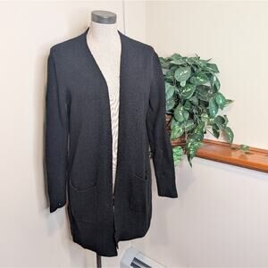 Madewell Wool Blend Black Open Front Cardigan Size Small